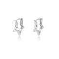 Geometrische Sternohrringe für Frauen Edelstahl Stern Creolen Mädchen Schmuck Geschenk Hypoallergene Accessoires Brincos