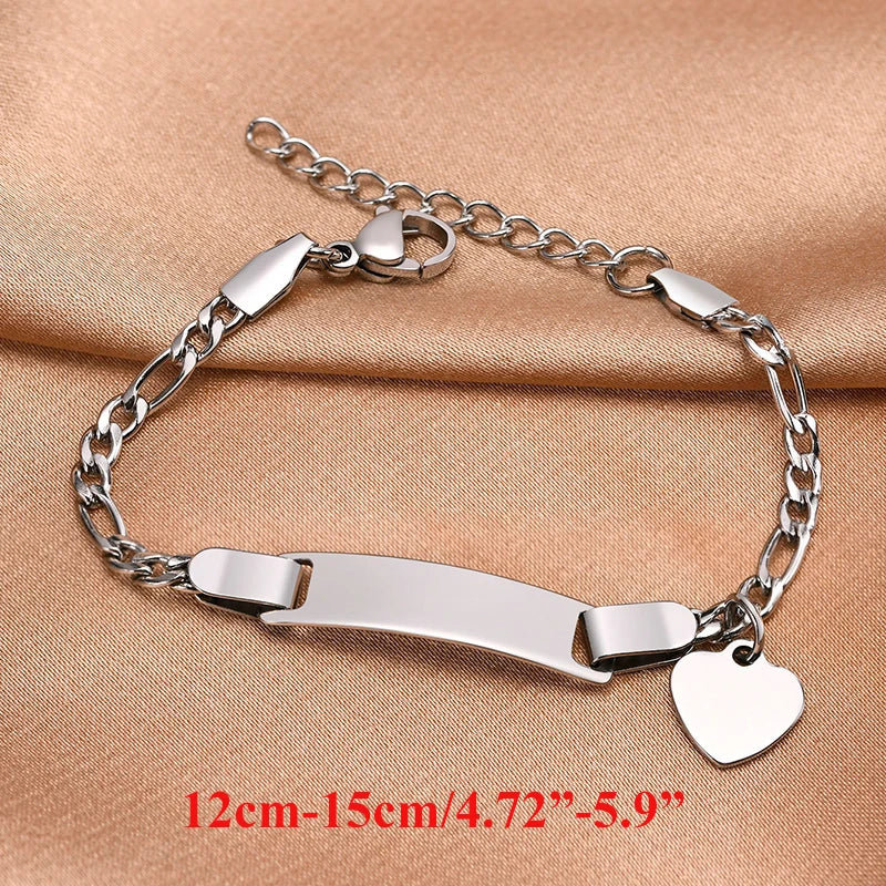 Personalisierte Armbänder mit Gravur für Namen und Geburtsdatum, persönliches Geburtstagsgeschenk für kleine Jungen und Mädchen, Edelstahlarmband