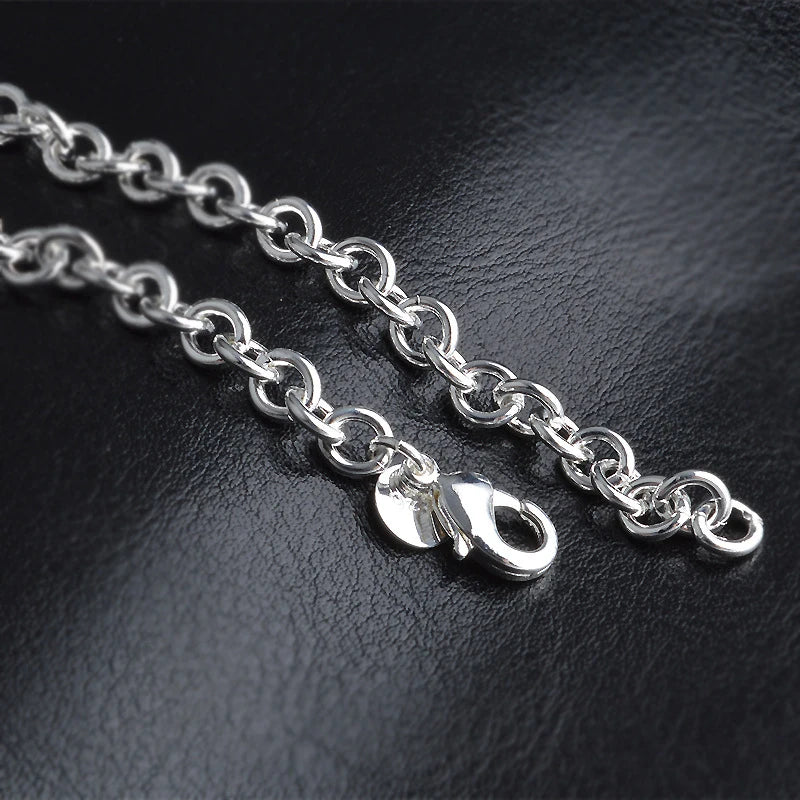 Aravant 925er Sterlingsilber 6mm Gliederkettenarmband für Damen Mode Schmuck