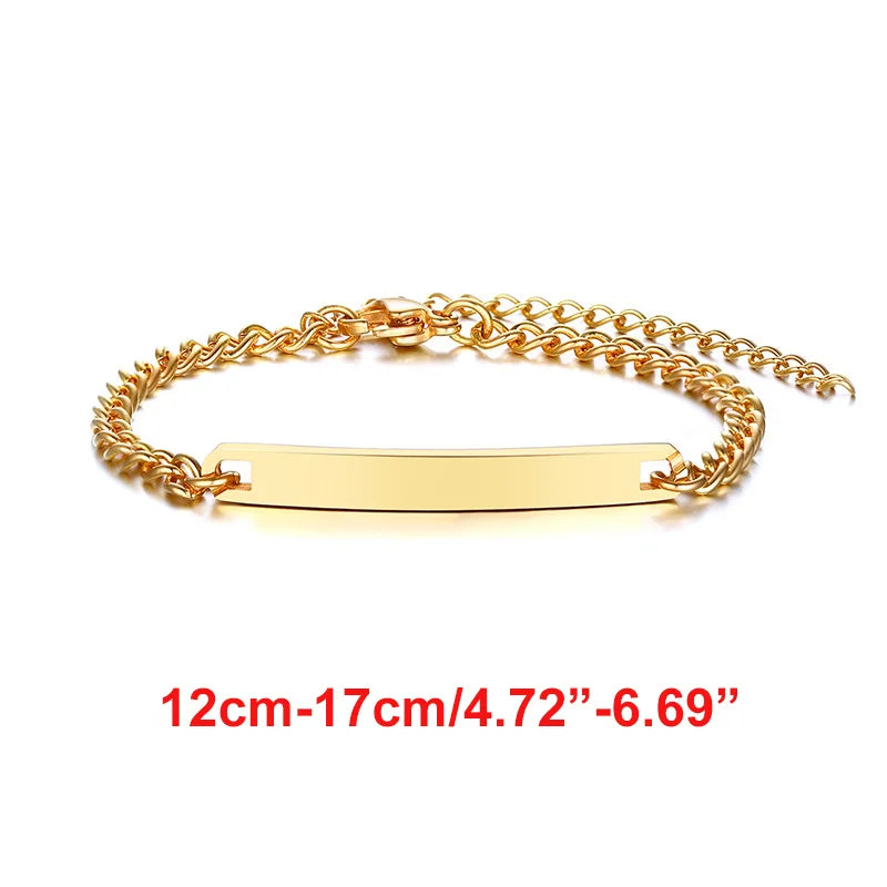 Vnox Personalisierbares Baby-Mädchen-Namen-Armband, goldfarben, massiver Edelstahl, verstellbares Jungen-Armband, Geschenk für frischgebackene Mütter