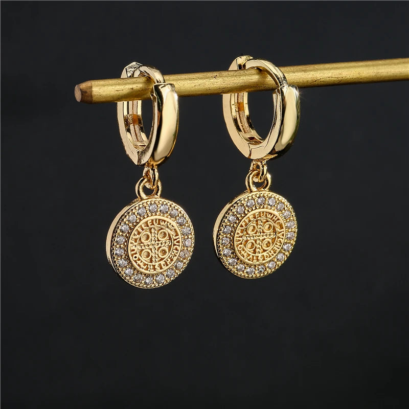 NEWBUY Fashion Gold Farbe Kupfer Geometrische Ohrringe Luxus CZ Elefanten Charme Ohrhänger Weibliche Party Schmuck Accessoires
