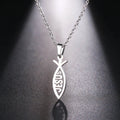 DOTIFI  Stainless Steel Necklace For Women Man Lover's Sharp Jesus Fish Shape Color Pendant Necklace Engagement Jewelry
