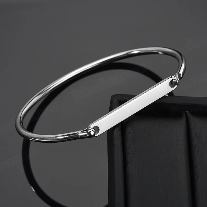 Nextvance Customized Engraving Nameplate Couple Bracelets on hand Stainless Steel Chain Bracelet For Women Lovers Jewelry Day