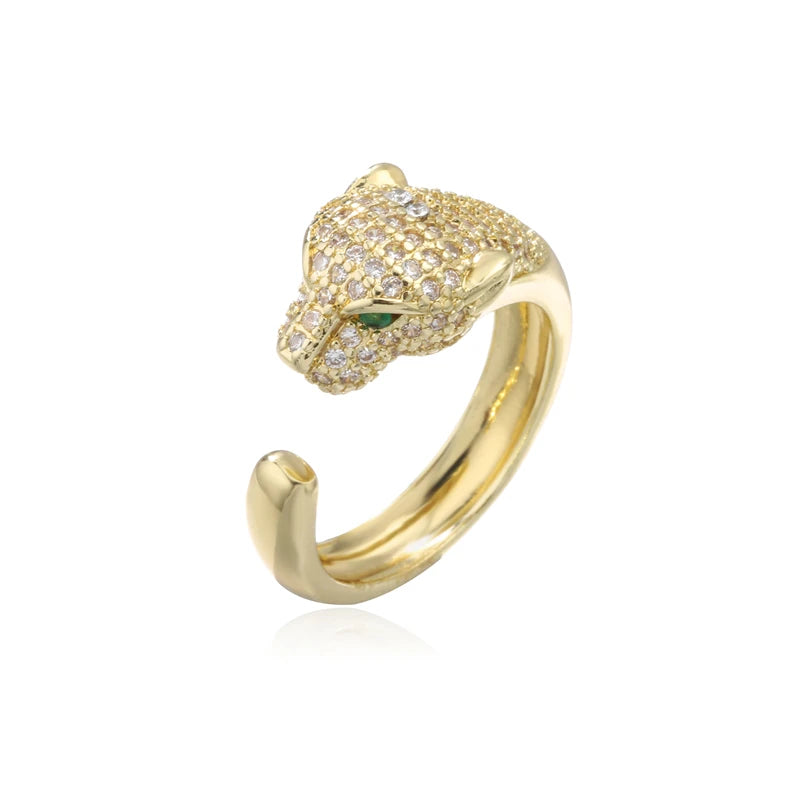 Modischer, vollständig mit Zirkonia besetzter Tierring, offener Persönlichkeitsring, Unisex-Ring, Party-Schmuckgeschenk, Dropshipping
