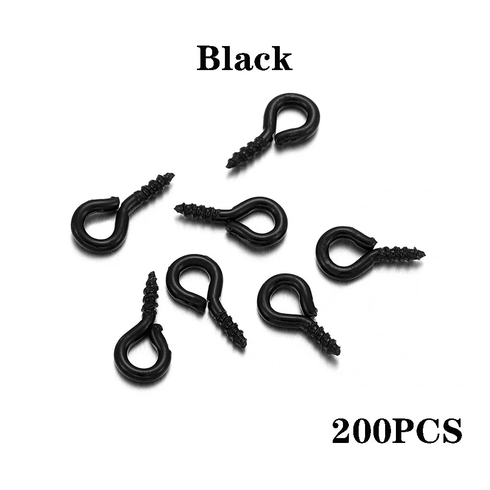 100-200 unidades de mini ganchos de ojo, cierres de tornillo dorados, conectores, colgantes, ganchos roscados para hacer joyas, accesorios