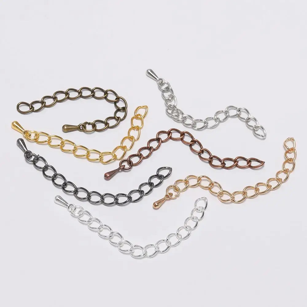 20 Stück/Los 50-70 mm verlängerte Verlängerungs-Endkette Verbinder Wassertropfen-Endperlen für die Schmuckherstellung von Armbändern und Halsketten