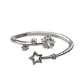 925er Sterling Silber Stern Kristall Ring für Frauen Mädchen Persönlichkeit Einfach Verstellbar Exquisiter Schmuck Dropshipping Geschenk