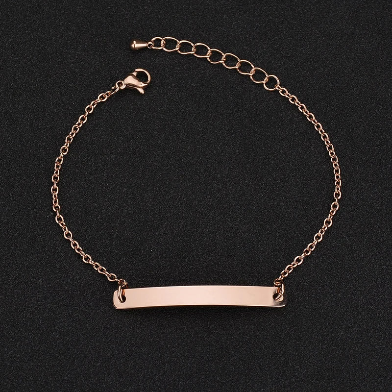 Nextvance Customized Engraving Nameplate Couple Bracelets on hand Stainless Steel Chain Bracelet For Women Lovers Jewelry Day