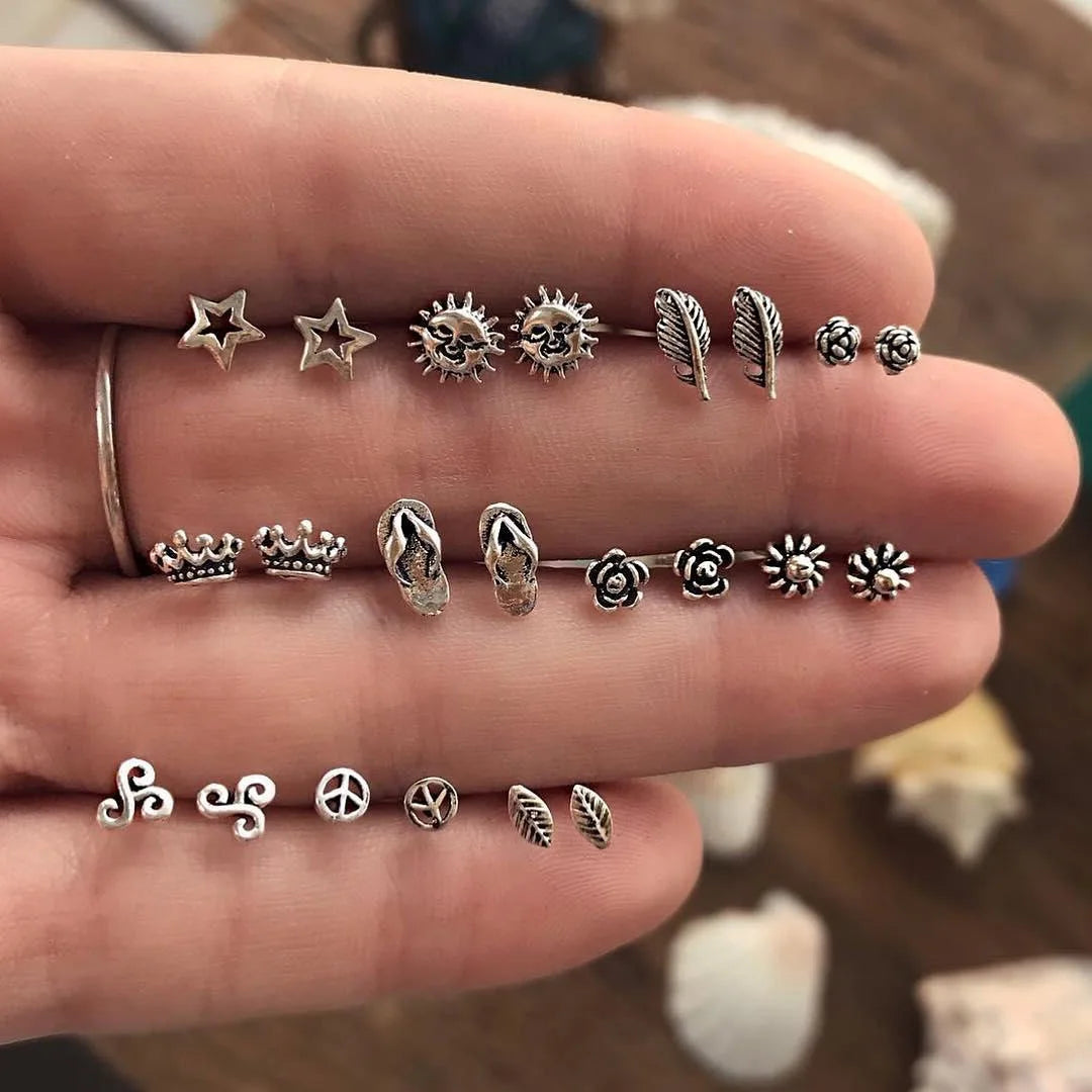Böhmische Muschel-Seestern-Ohrhänger-Set für Damen, Sommer, Strand, Perlen-Muschel-Ohrringe, Geometrische Ohrringe, Mädchen, Modeschmuck