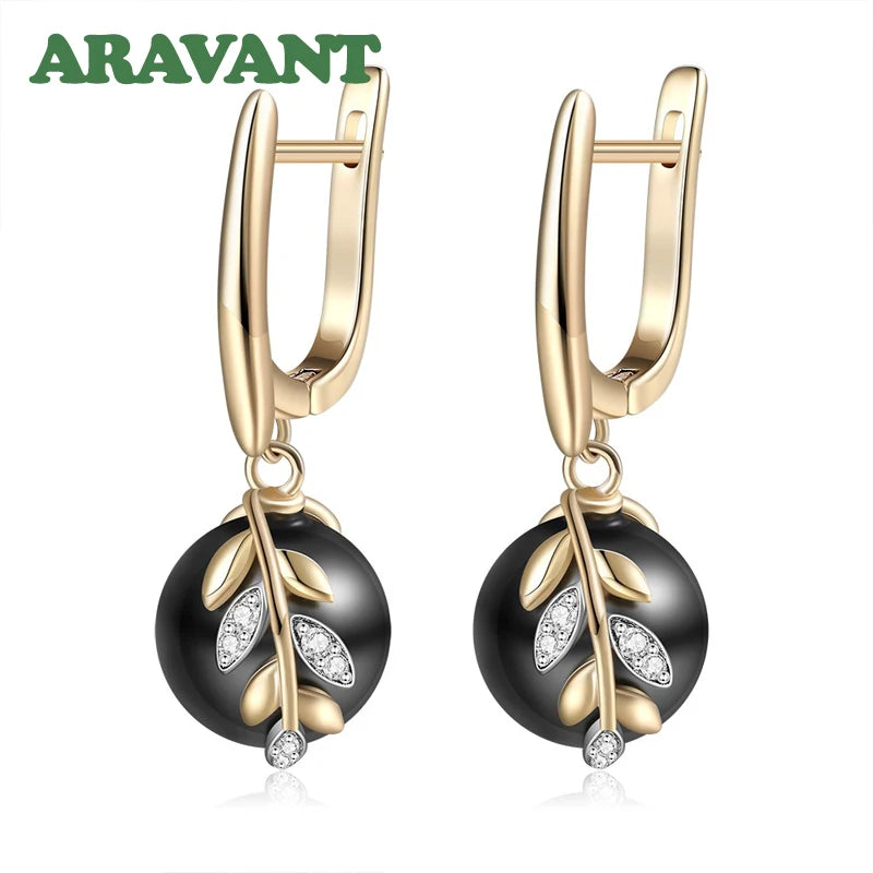 Pendientes colgantes largos de plata 925 y oro de 18 quilates con perlas negras para mujer, regalo de joyería de moda
