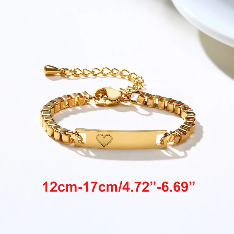 Vnox Individuelle Baby Mädchen Armbänder, Antiallergisches Edelstahlarmband für frischgebackene Mütter, Personalisiertes Namens-Geburtstagsgeschenk für Jungen und Mädchen