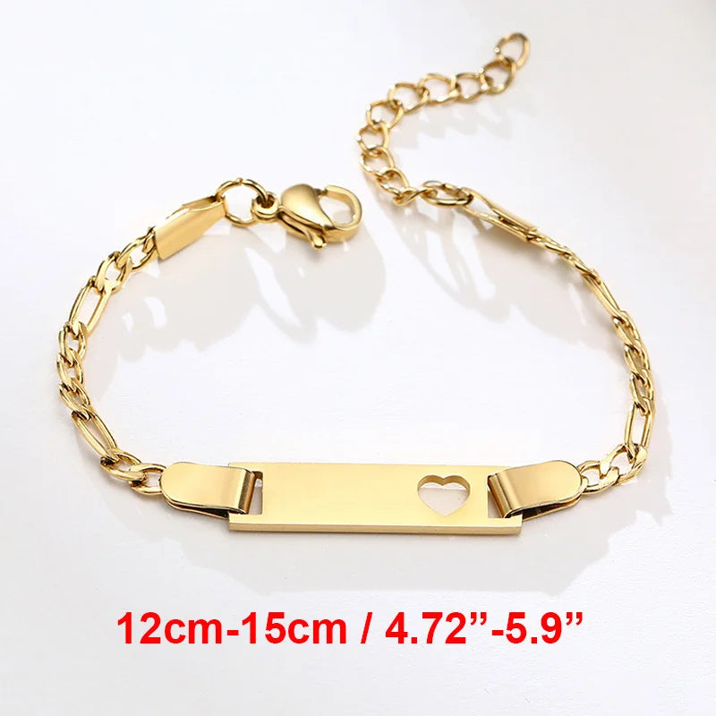 Vnox Individuelle Baby Mädchen Armbänder, Antiallergisches Edelstahlarmband für frischgebackene Mütter, Personalisiertes Namens-Geburtstagsgeschenk für Jungen und Mädchen