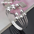 Aravant 925 Sterling Silber Mehrzeiliges Perlen-Armband für Damen, Hochzeitsschmuck Geschenke