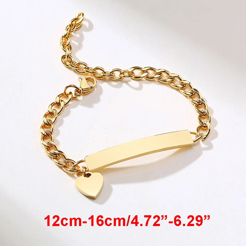 Personalisierte Armbänder mit Gravur für Namen und Geburtsdatum, persönliches Geburtstagsgeschenk für kleine Jungen und Mädchen, Edelstahlarmband