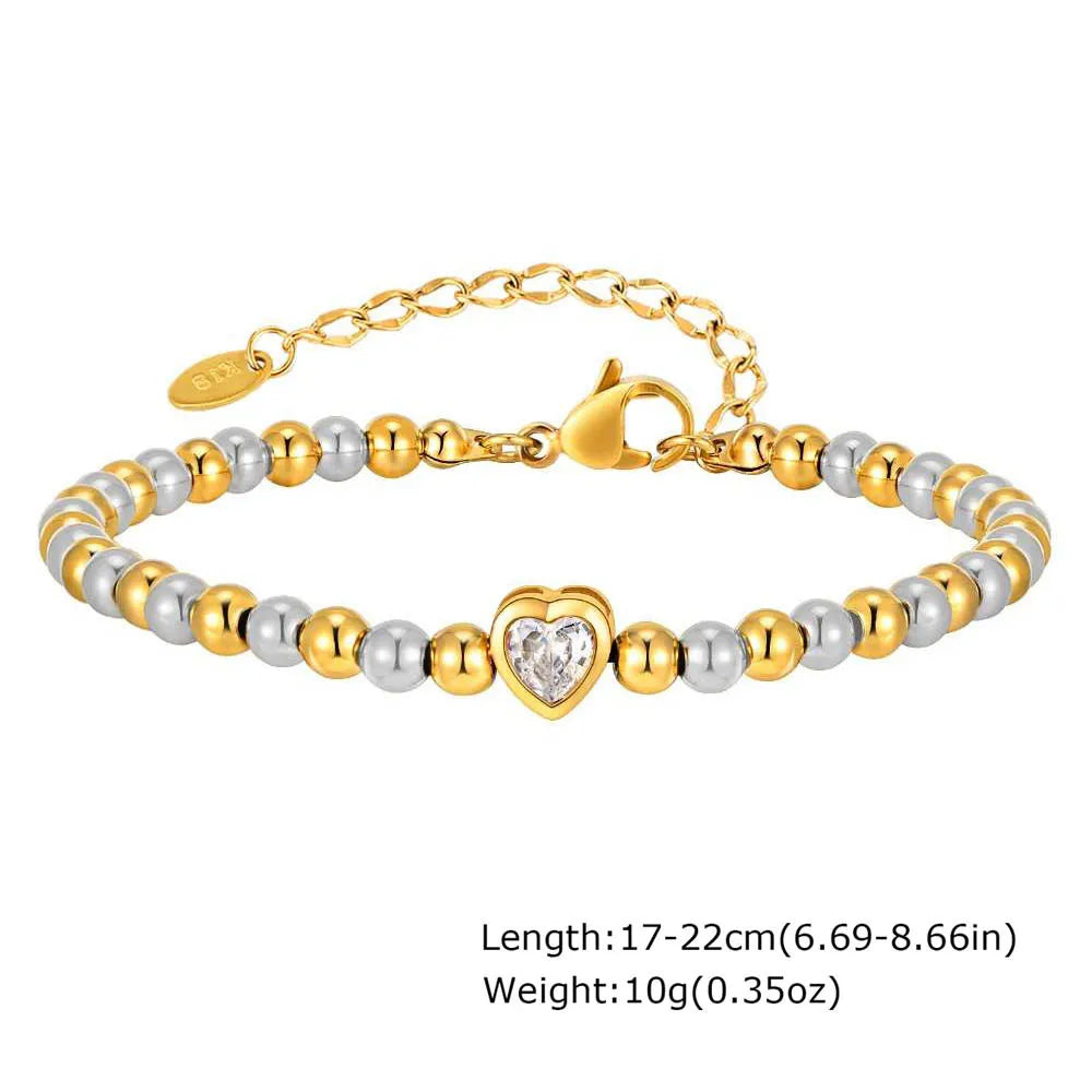 Zweifarbige Kettenarmband für Damen, klobiges Glied aus Metallmix, wasserdichter Schmuck aus Edelstahl, stylisches verstellbares Armband