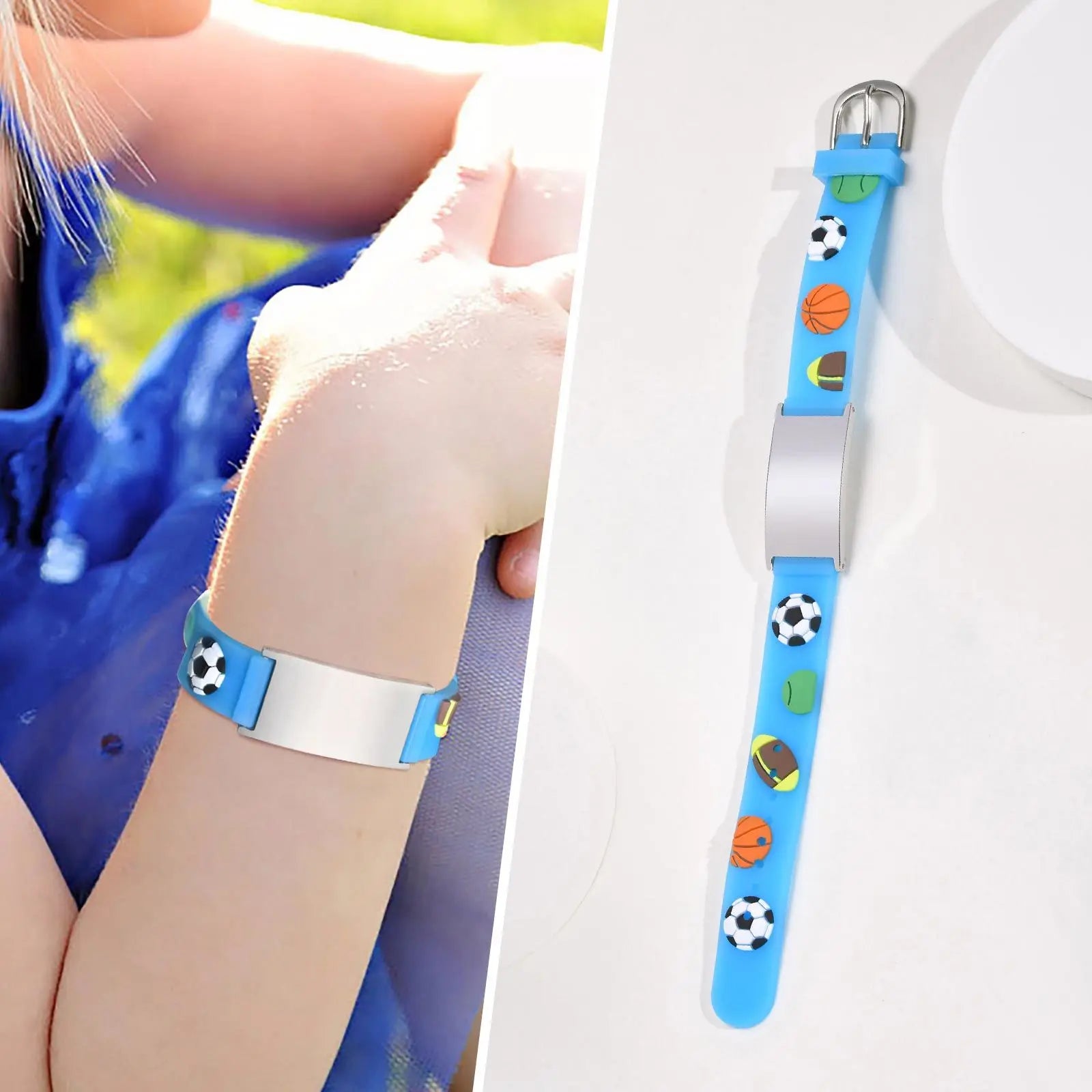 Personalisiertes Ausweiskettchen für kleine Mädchen und Jungen, Silikonarmband verstellbar, Gravierte Zitate Inspirierendes Geschenk