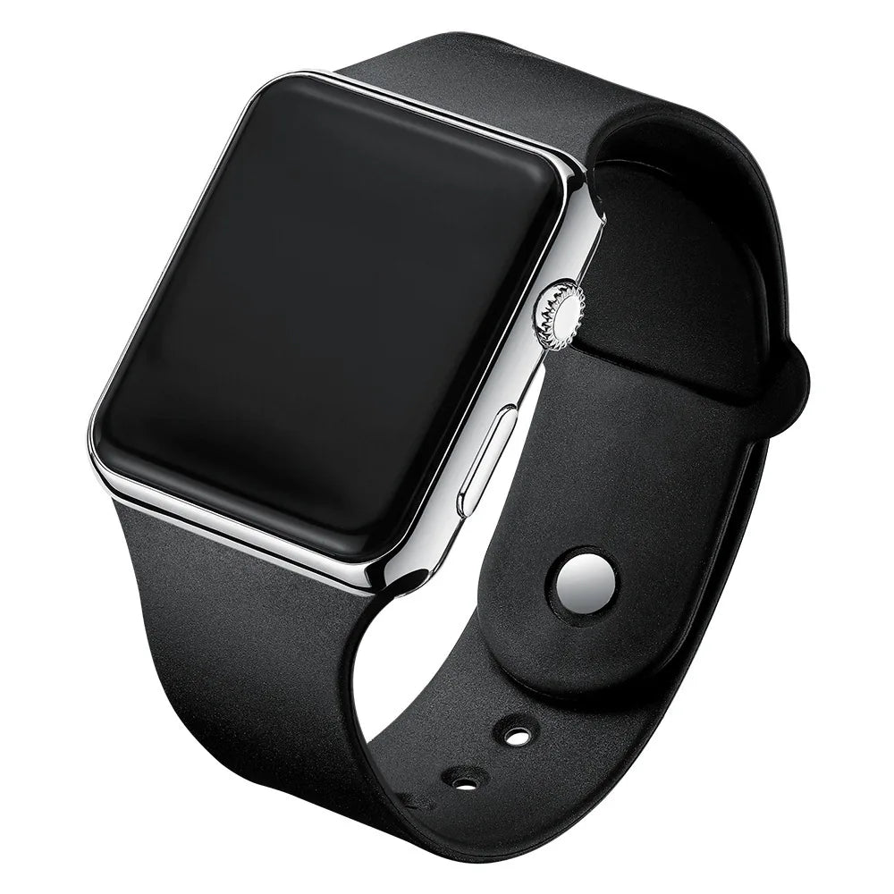 Einfache Digitaluhr für Herren Damen Mode Sport LED Elektronische Uhr Schwarz Silikonarmband Freizeit Herrenuhr Reloj Hombre