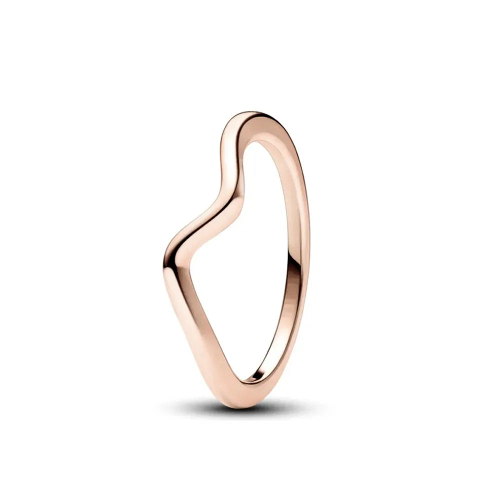 Ring aus Roségold mit Kleeblatt, Herz, Pink, Neu, Bestseller, 925er Silber, geeignet zum Kombinieren, DIY Geburtstagsgeschenk