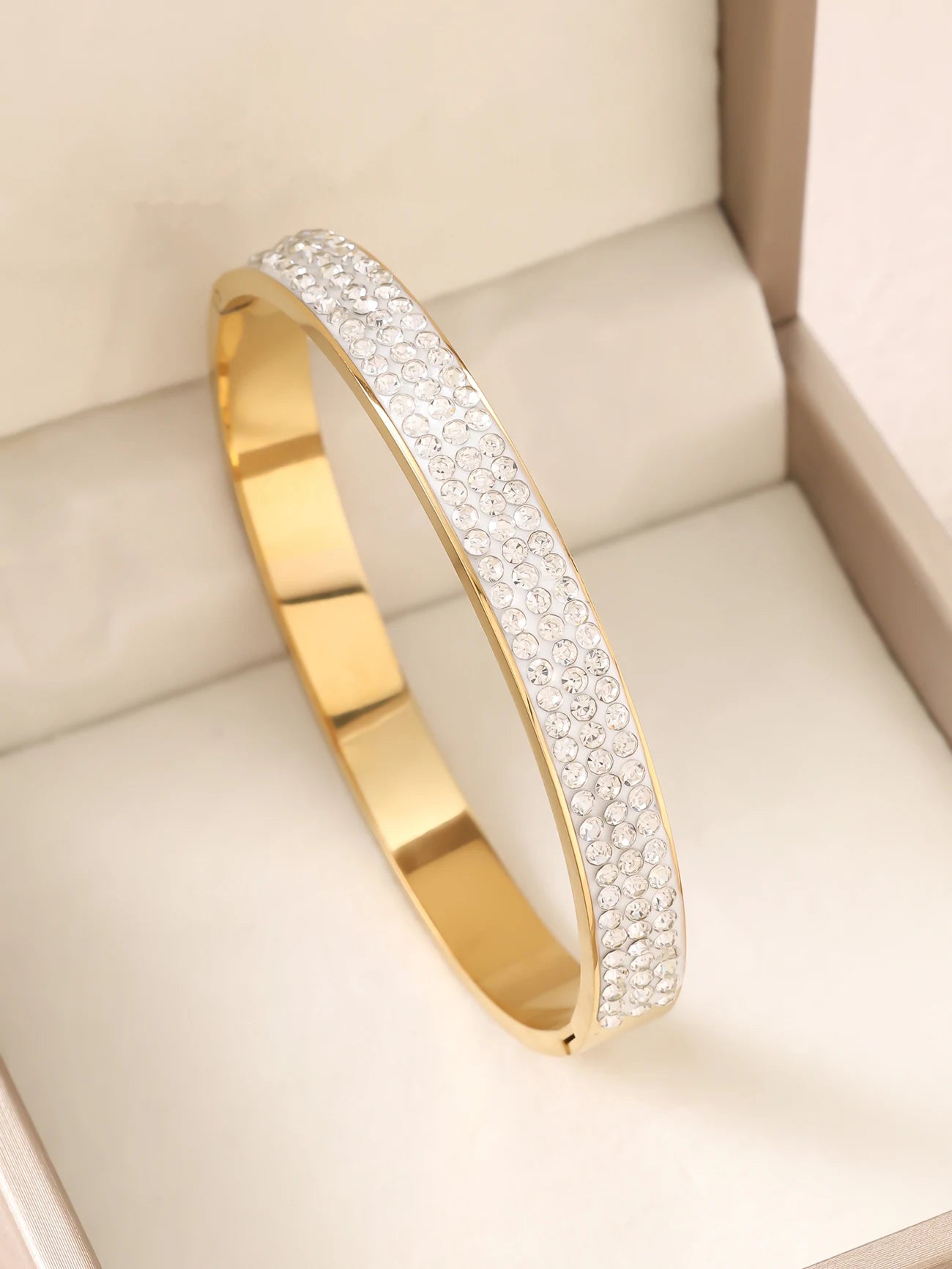 1 Stück/Set Damen Hochzeitsschmuck Party Feiertag Valentinstag Geschenk Edelstahl Armband 18K vergoldet Armband