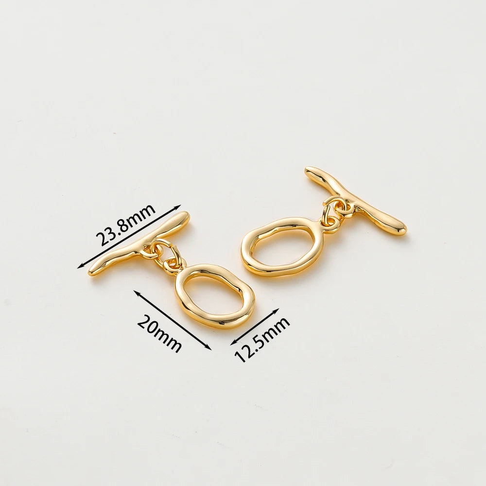 4 Sets 14K/18K Vergoldetes Messing O-Knebelverschluss-Verbinder für DIY Armband Halskette Schmuckherstellung Zubehör