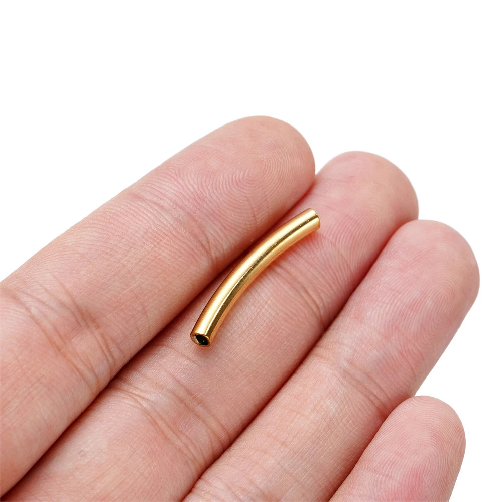 10 Stück/Packung Edelstahl gebogene Röhren-Abstandshalter Perlen Verbinder für handgemachte DIY Schmuckherstellung Armband Halskette Zubehör