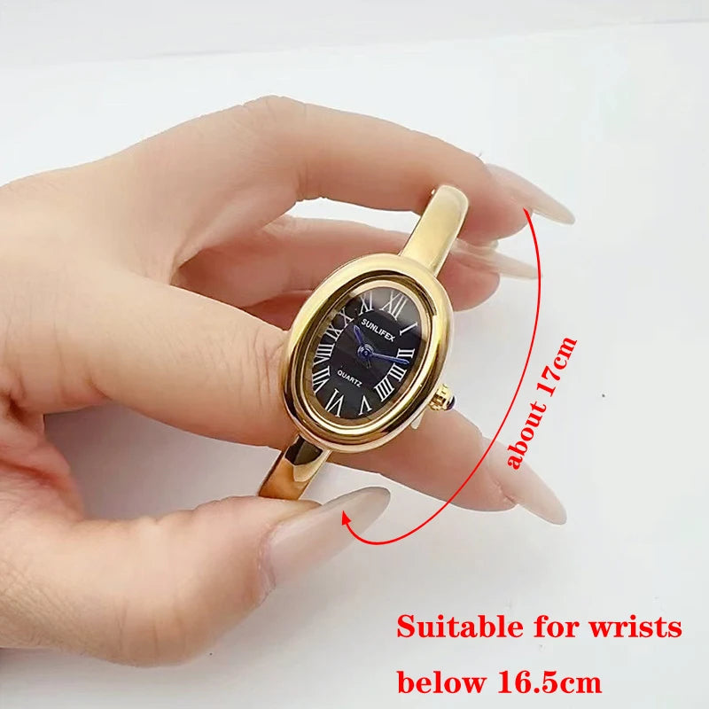 Berühmte Marke Damen Quarzuhr Mode Luxus Gold Armbanduhr Geschenk Damen römische Zifferblatt Armbanduhr Dropshipping Uhr