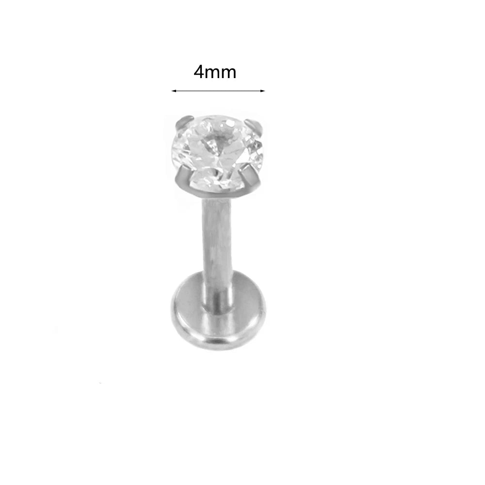 100 % 316L Chirurgischer Edelstahl Blumen Labret Piercing Schmetterling Biene Tragus Schlange Knorpel Helix Flat Back CZ Ohrringe Körperschmuck