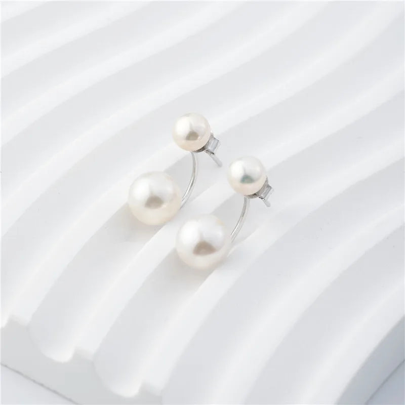 S925 Silber Kleine Perlenohrstecker Nahezu Rund, Dezente Eleganz, Vielseitiger Ohrschmuck