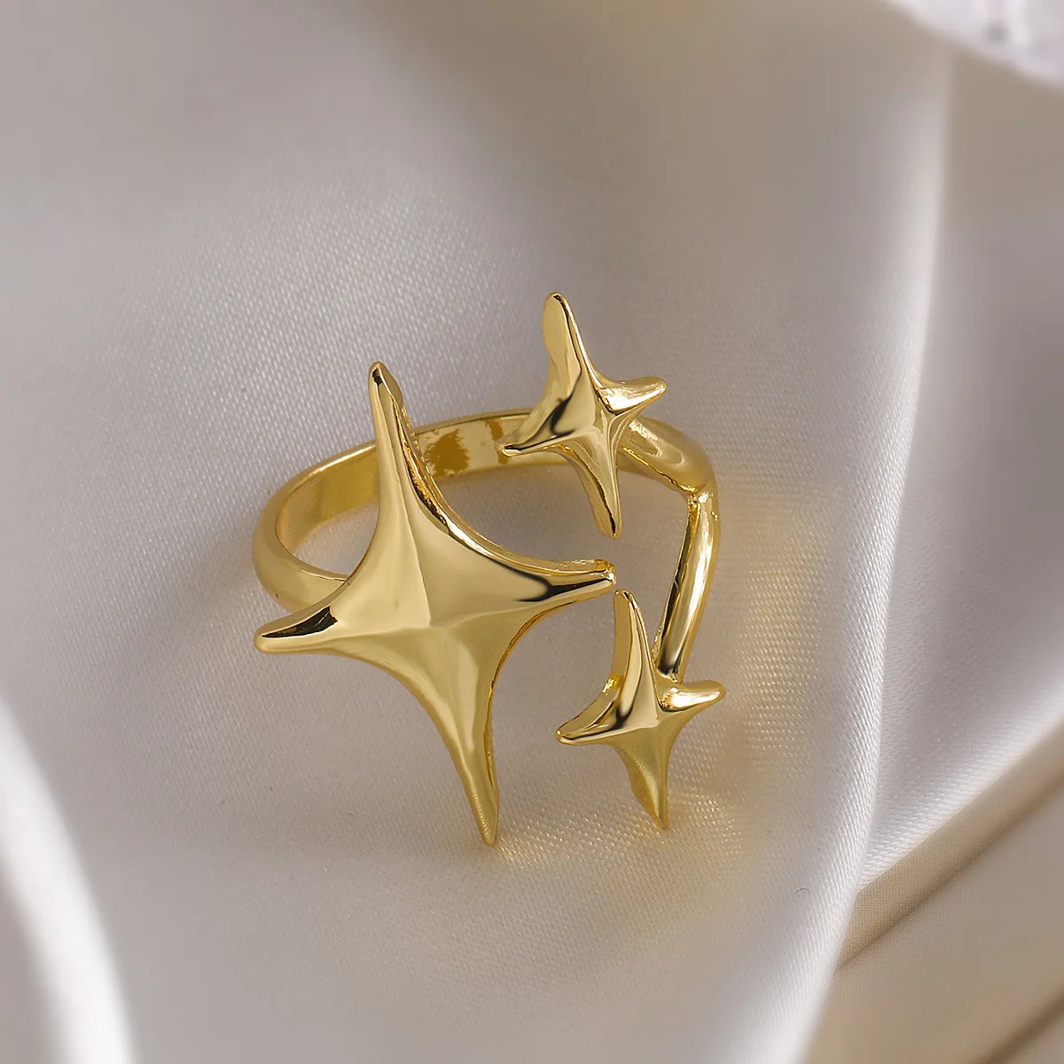 New European American Stainless Steel Ring Niche Teenage Design Featuring Star Like Minimalist Cool Personalized Temperament