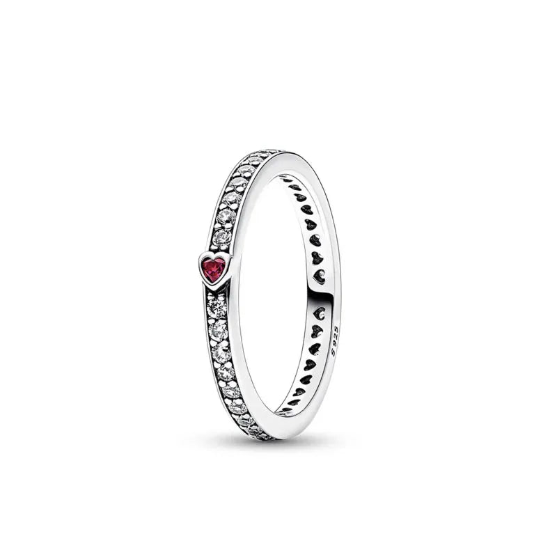 925 Silberring, neuer rot-weiß-blauer Steinring, passend für jeden Anlass, Armband, Halskette, passendes DIY-Geburtstagsgeschenk