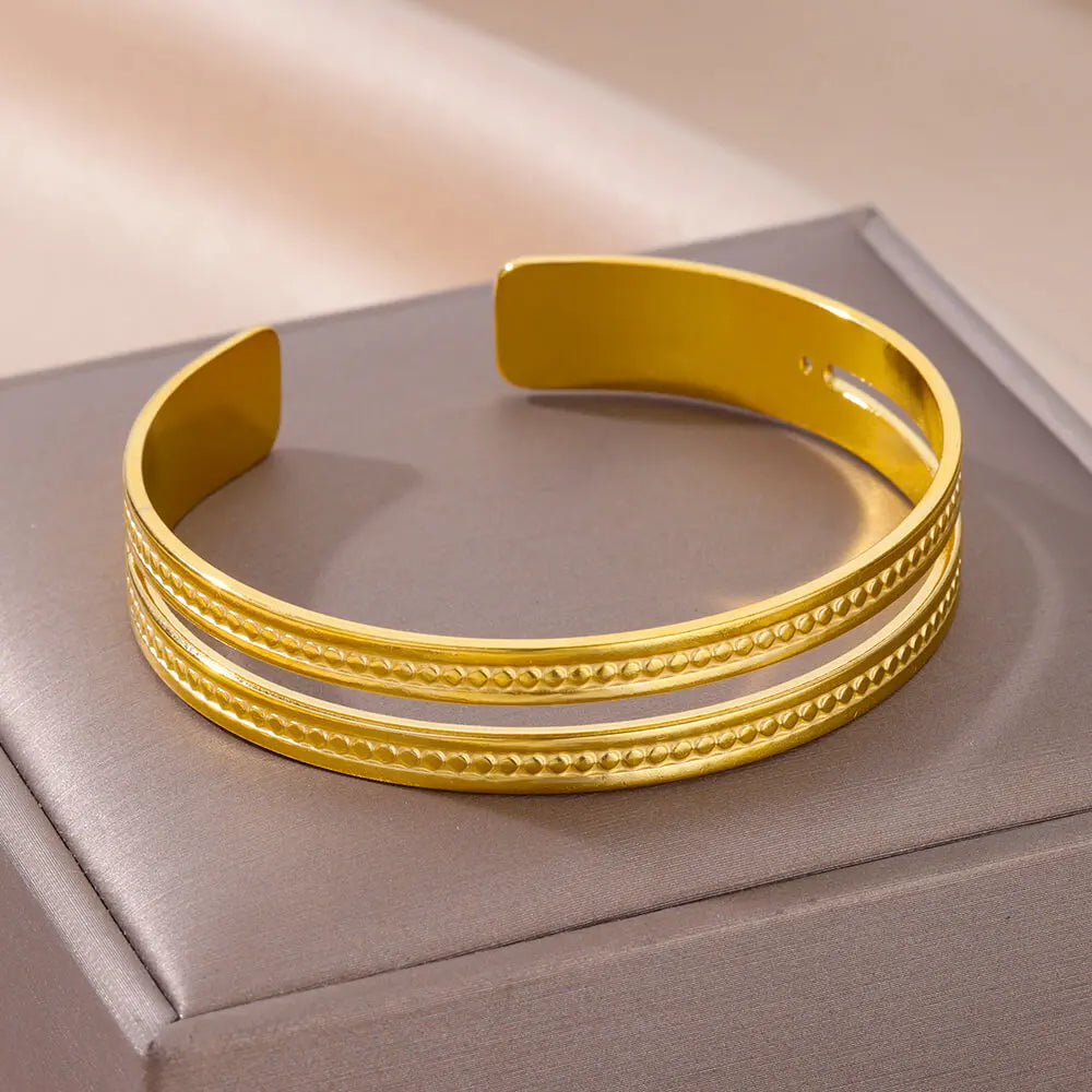 Schlangen Armreif Armband für Damen Edelstahl Vergoldet Öffnungsarmreif Tier Ästhetischer Schmuck pulseras mujer