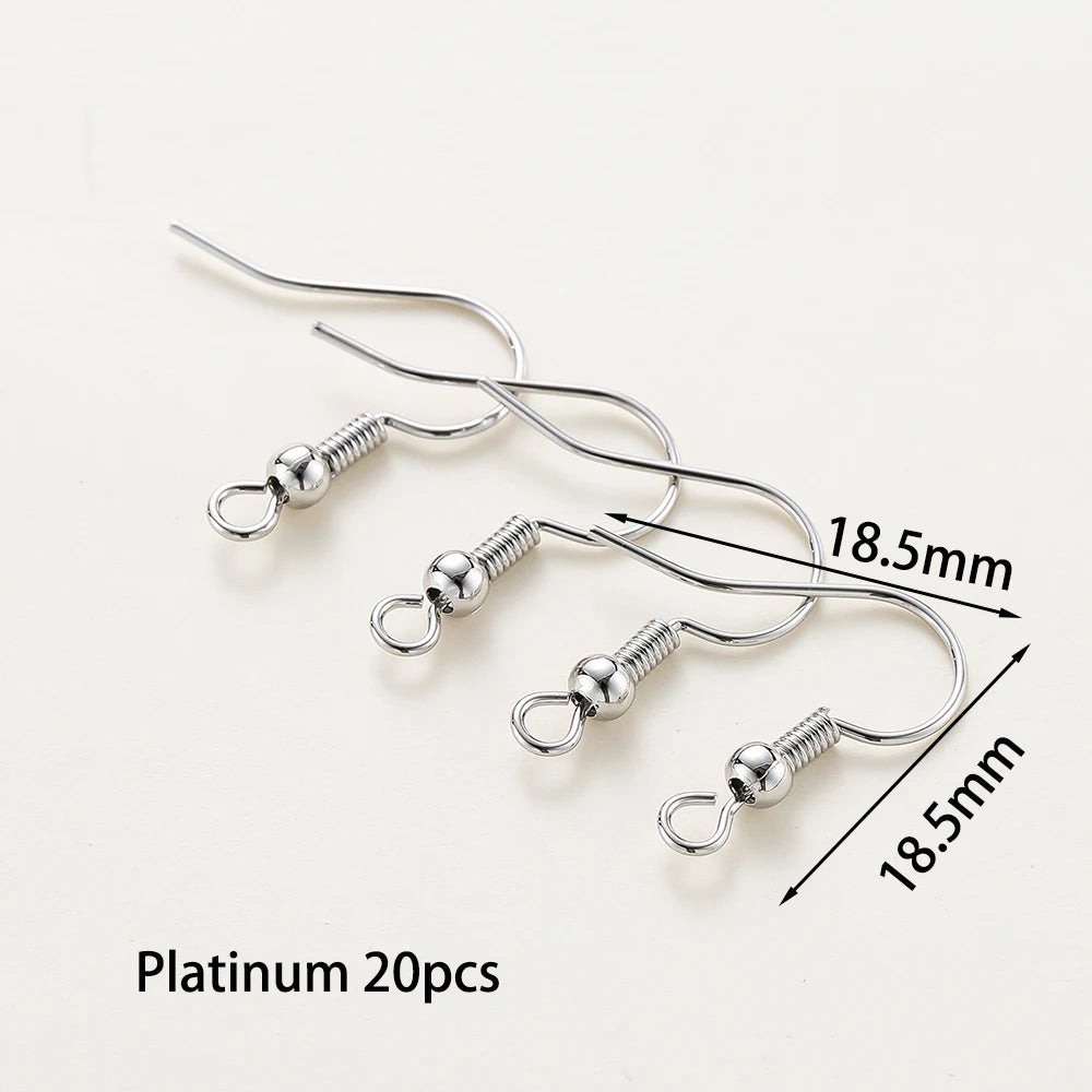 20 unidades/lote 6 estilos 14K 18K Alambres chapados en oro para pendientes con gancho para la oreja Suministros de cierres para pendientes para la fabricación de joyas DIY