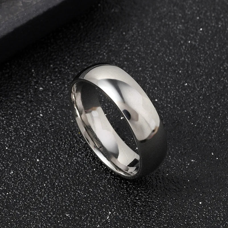 Charmanter Schmuckring für Herren und Damen, Edelstahl, schwarze Ringe, Hochzeits-Verlobungsband, mattierte Herrenschmuck-Qualität