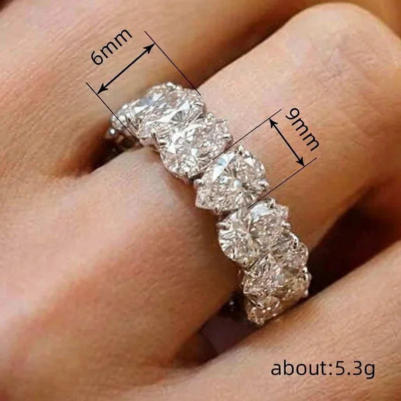 925er Sterlingsilber Birnenförmiger Zirkonia Verlobungsringe für Damen Mode Luxus Ehering Accessoires Weiblicher Schmuck Geschenk