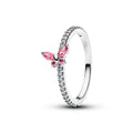 2026 Heiß verkaufter Ring aus 925er Sterlingsilber mit Herz-, Schmetterlings- und Blumenmotiv, exquisites und charmantes Schmuckgeschenk für europäische Frauen