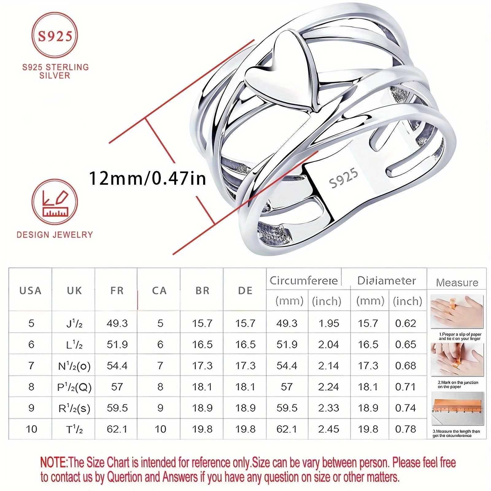 Anillo en forma de corazón de plata de ley 925, estilo chic francés, diseño único, joyería de moda para mujer, perfecto para accesorios de uso diario