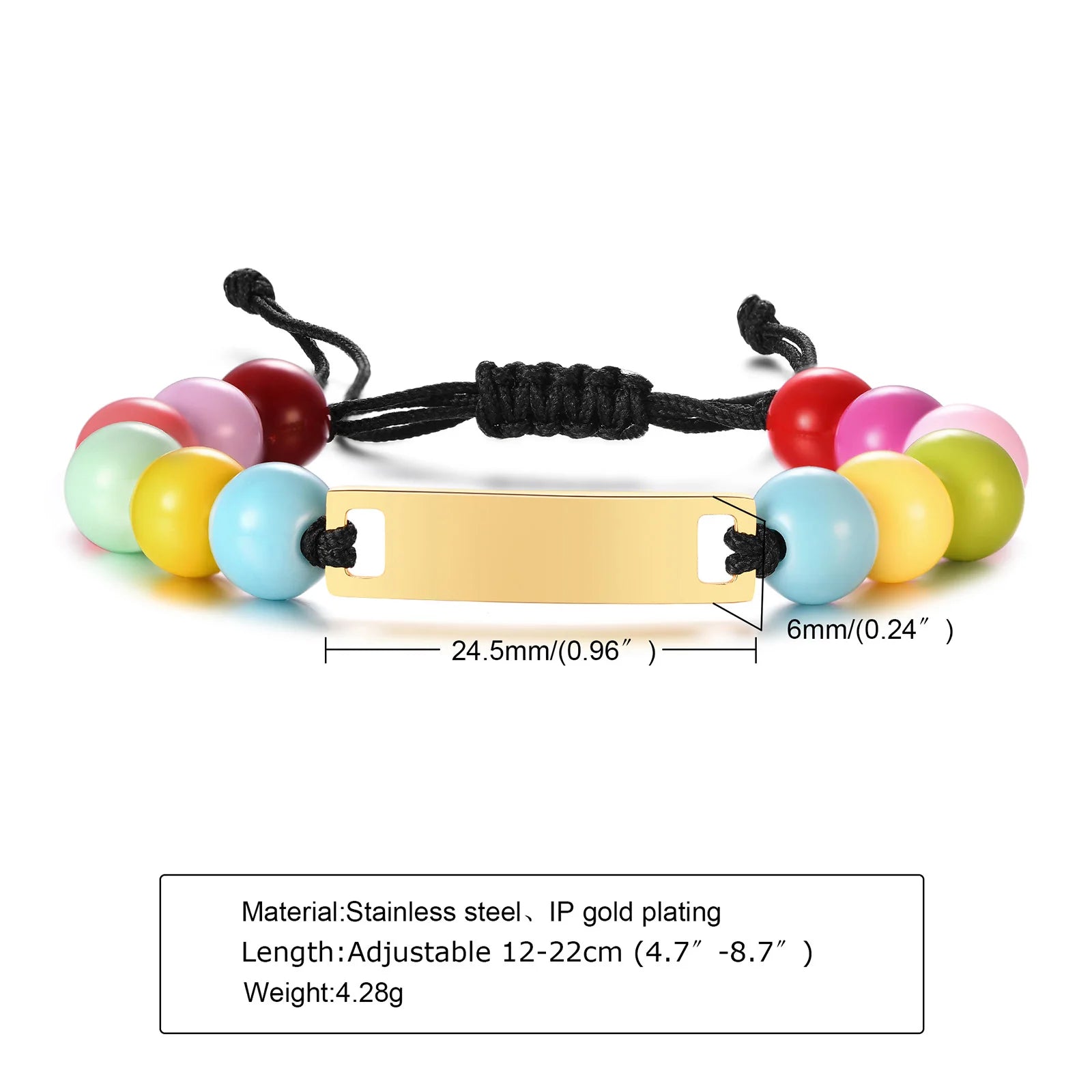 Individuelles personalisiertes Namens-ID-Armband für Mädchen und Jungen, Edelstahl-Gliederketten-Kronenarmband, nicht allergisch