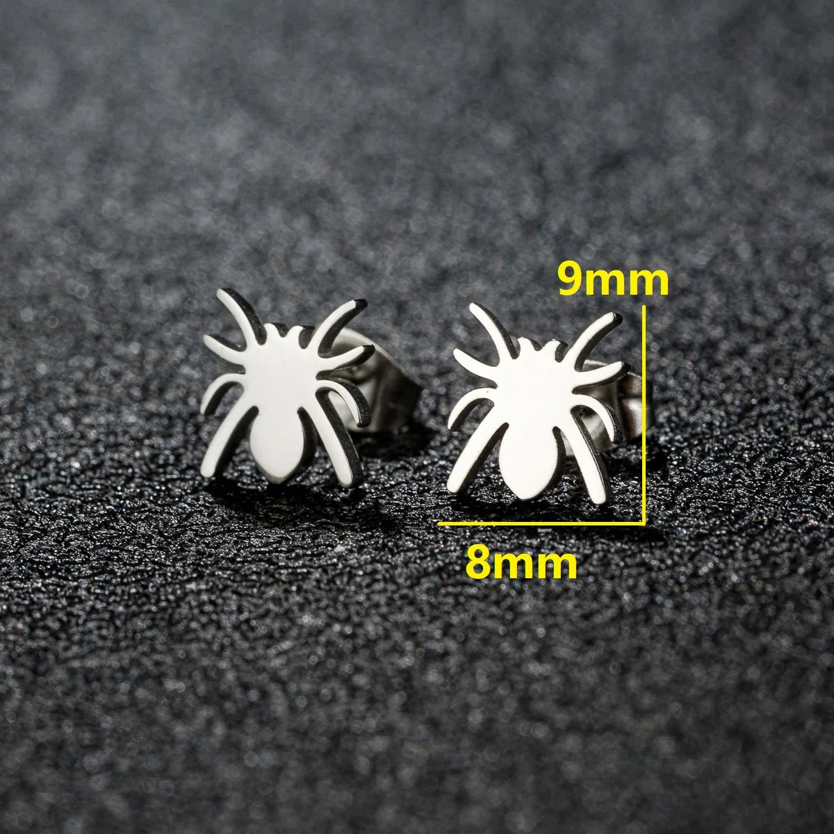 Horror Halloween Bat Spider Trendy Earrings Women 2024 Black Color Stainless Steel Ear Piercing Skull Punk Jewelry Party Gifts
