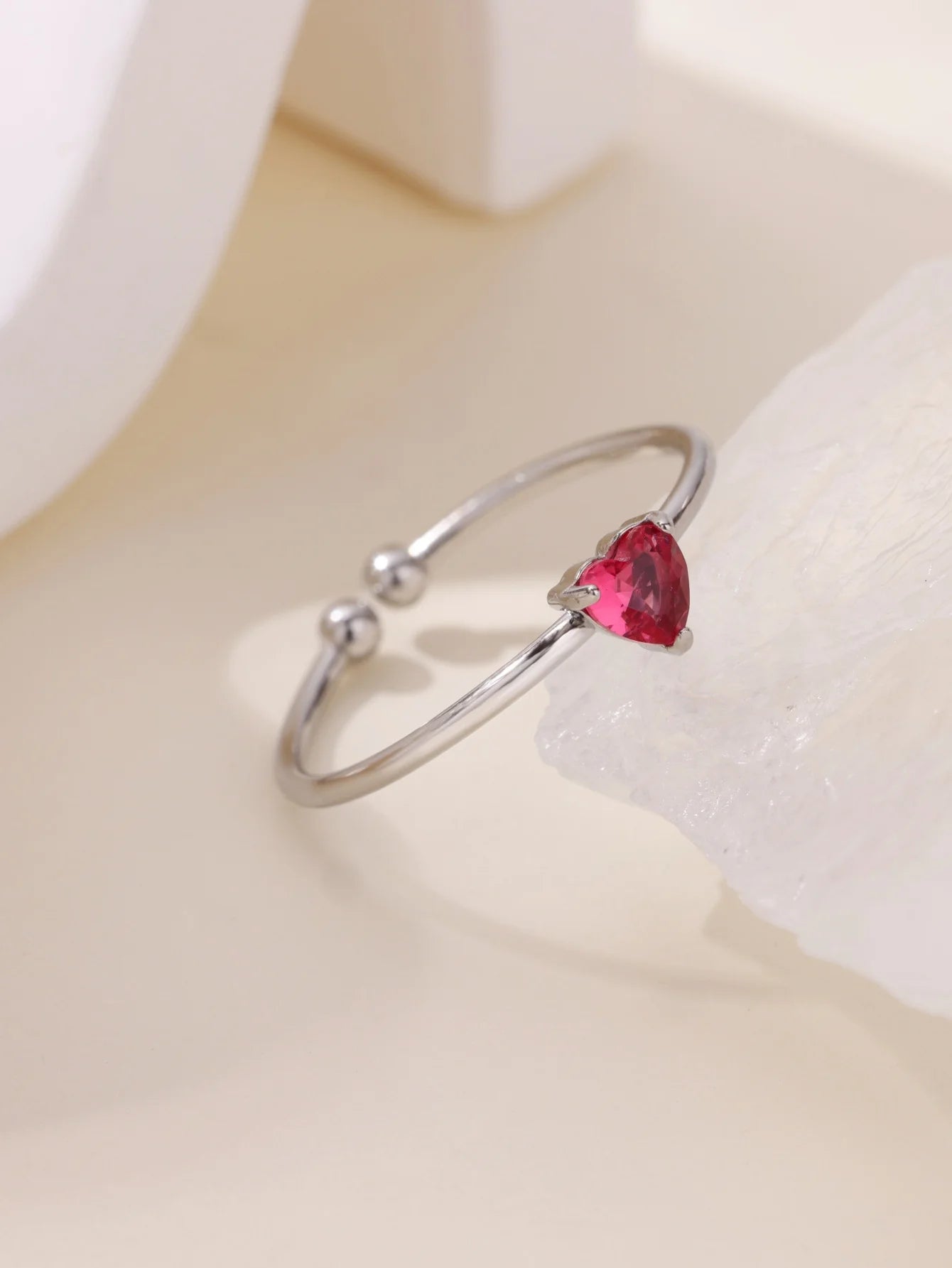 Mode Zirkon Herz Geburtssteinringe für Damen Edelstahl Goldfarbe Geburtssteinring Ästhetischer Hochzeitsschmuck Geschenk