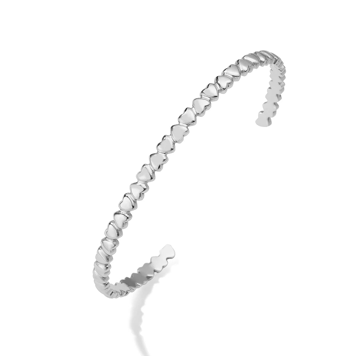 NEWBUY Heißer Verkauf Hochwertige Gold/Silber Farbe Herz Armreifen für Frauen Edelstahl Party Schmuck