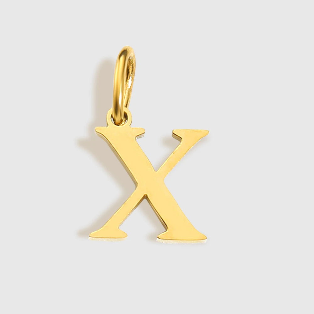 Initial Alphabet Pendant Stainless Steel Charms for Making Necklace Minimalism DIY Accessories Gift Women's Jewelry Wholesale