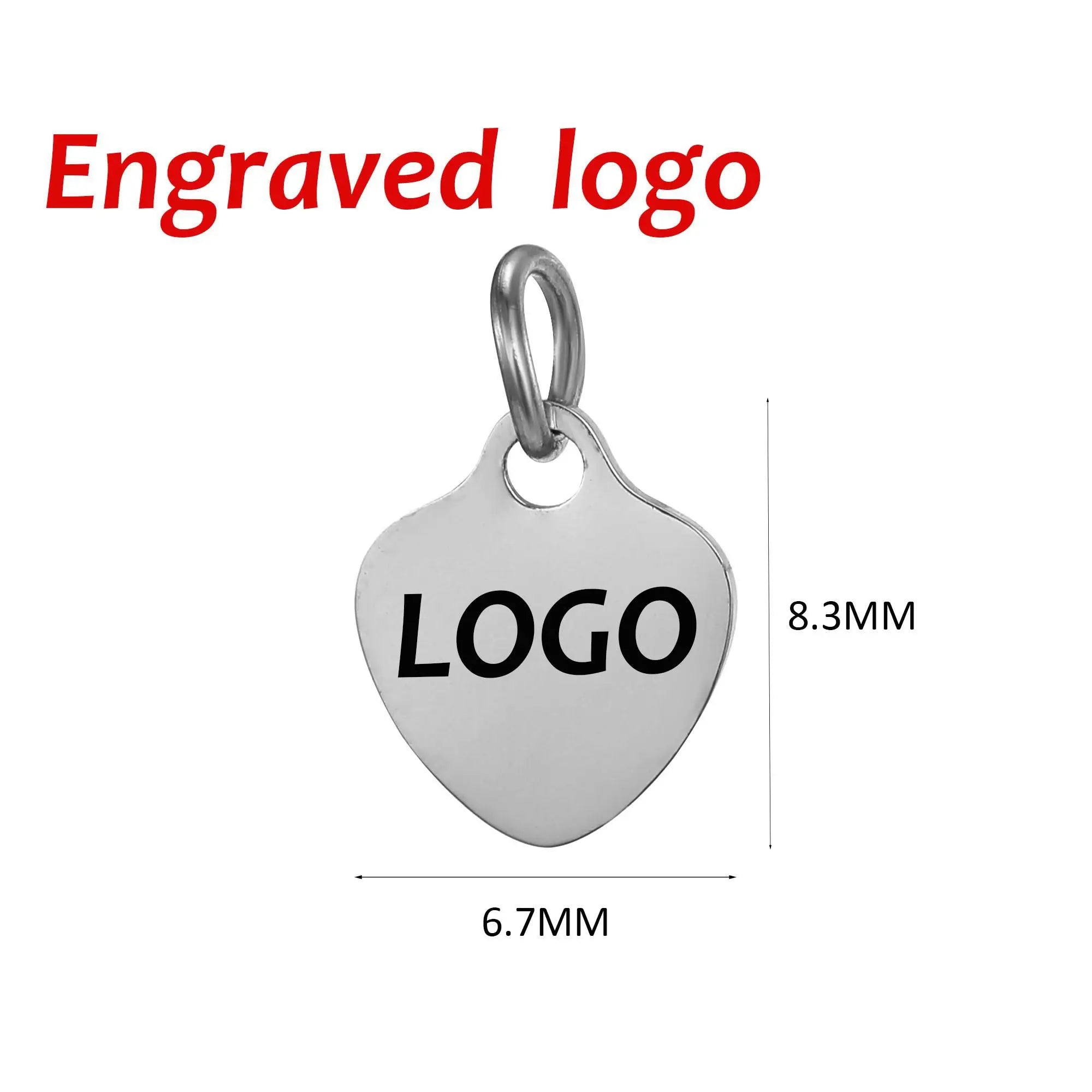 SUNIBI Individuelle Logo-Anhänger Edelstahl-Charms für Halsketten Armbänder 6 Größen zur Auswahl Schmuck