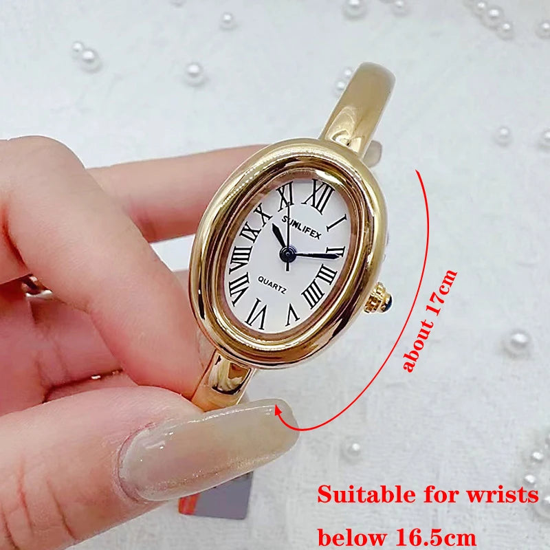 Berühmte Marke Damen Quarzuhr Mode Luxus Gold Armbanduhr Geschenk Damen römische Zifferblatt Armbanduhr Dropshipping Uhr