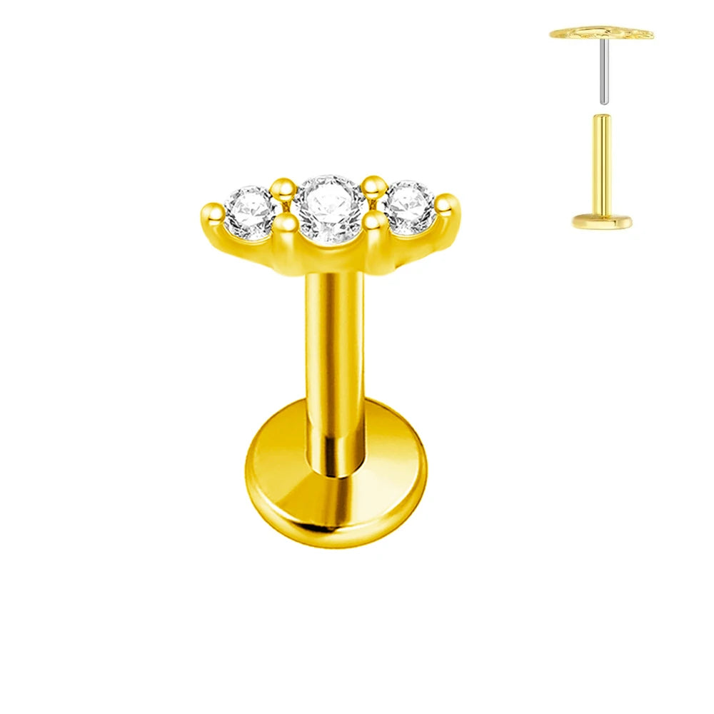 ASTM F136 G23 Titan Herzförmiger Ohrstecker 16G 18G 20G Threadless Piercing Butterfly Push-in Lippenstecker Daith Labret Conch