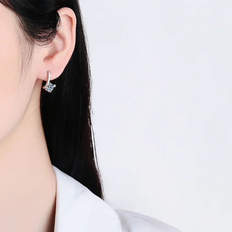 NeeTim 1 Karat Moissanit Ohrringe für Damen 925 Sterling Silber Ohrstecker Creolen Diamant Verlobung Hochzeit Edler Schmuck Geschenk