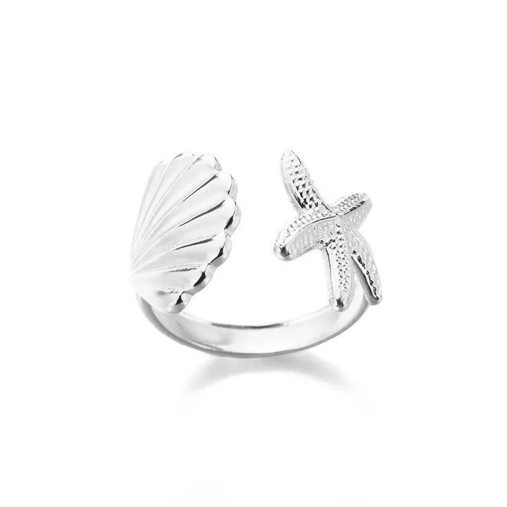 Anillos abiertos de acero inoxidable con forma de estrella de mar para mujer, color dorado, geométricos, ajustables, para bodas, fiestas, moda, regalo, anillos