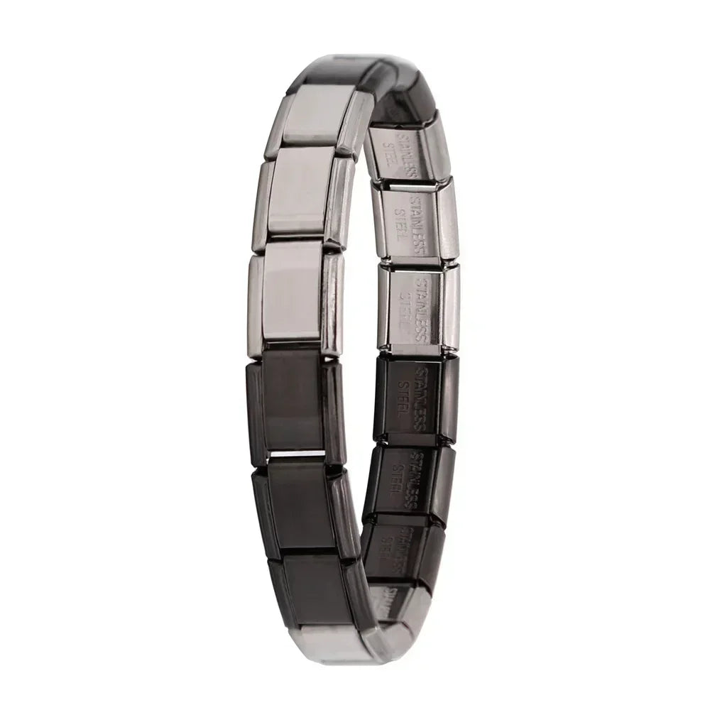 Hapiship Neue Damen Schmuck 9mm Breite Italienisches Elastisches Charm Armband Mode Edelstahl Armreif ST-