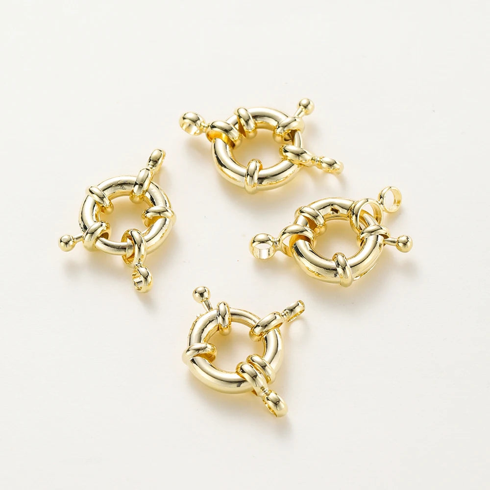 1-4 Stücke 14K 18K Echt Vergoldet Segler Verschlüsse Armband Charms Endstück Verbinder Federverschluss Für DIY Schmuckherstellung Halskettenzubehör