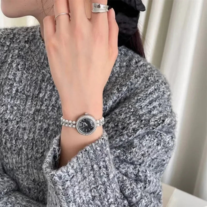 Perlenbesetztes Armband Damenuhr Luxus Damengeschenk Armbanduhr Mode Quarzuhr Dropshipping Relojes Para Mujer