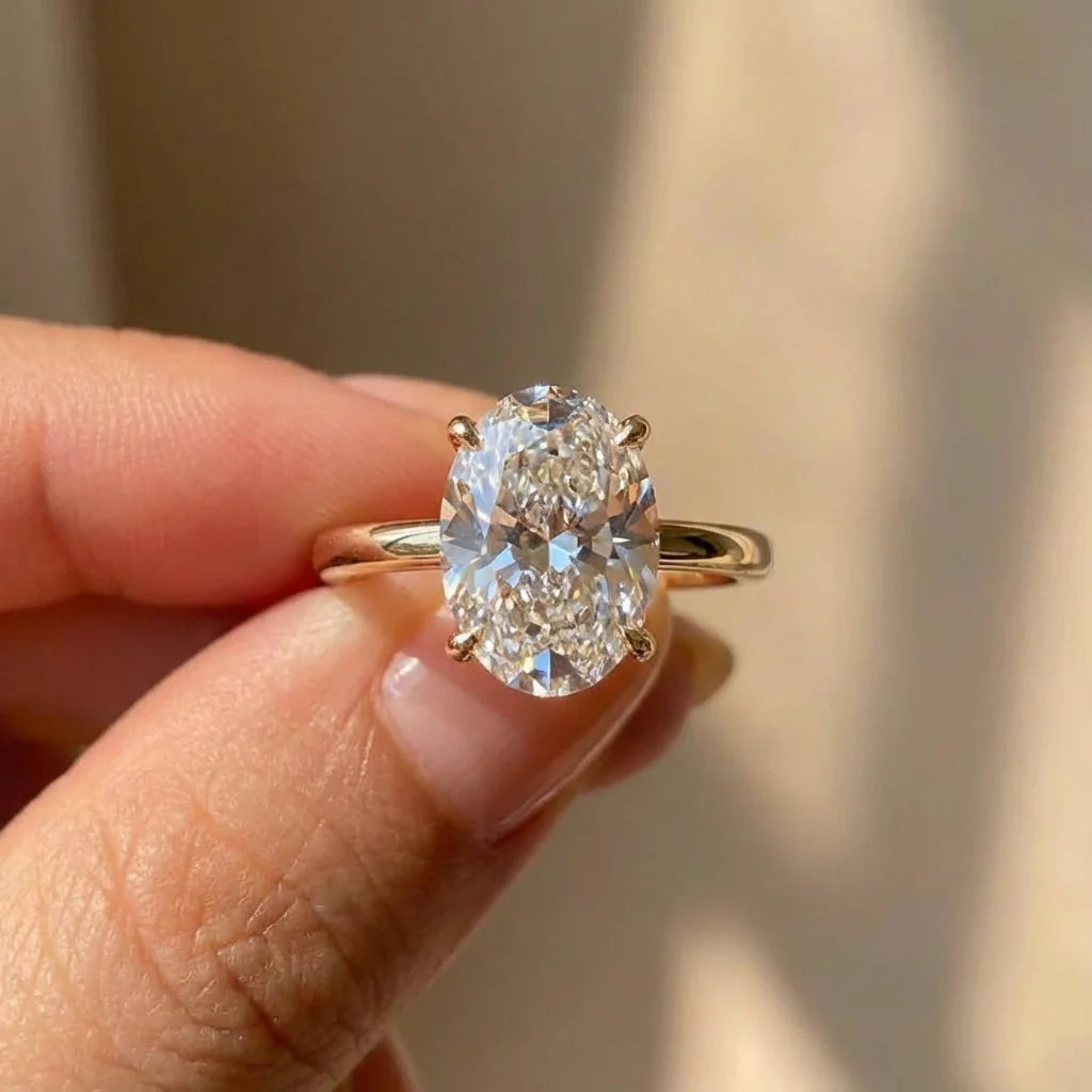 925 Sterling Silber Zirkon Wunderschöne glänzende ovale Steinringe für Frauen Verlobung Hochzeit Luxus hochwertige feine Schmuckgeschenk
